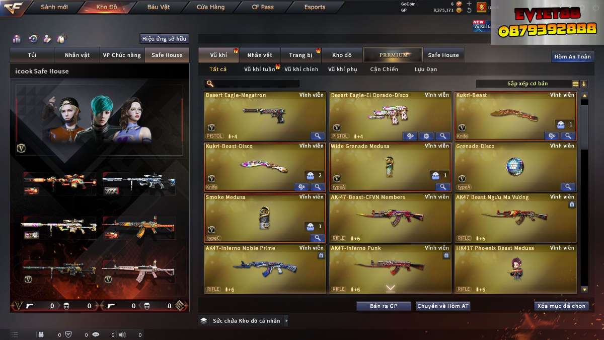 shop acc cf uy tin gia re